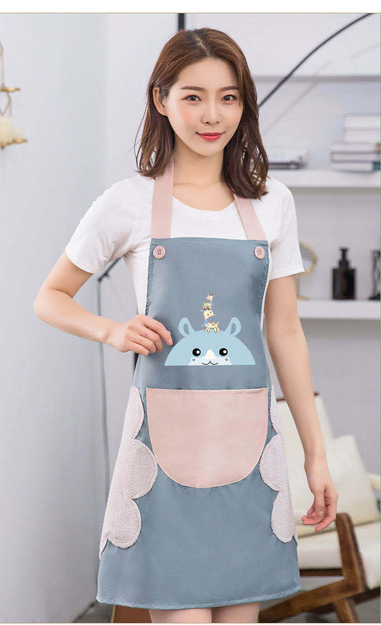 Household Erasable Hand Apron Female Kitchen Waterproof Oil-Proof Fashion Apron Adult Chef Cooking Work Overclothes Male Household Erasable Hand Apron Female Kitchen Waterproof Oil-Proof Fashion Apron Adult Chef Cooking Work Overclothes Male