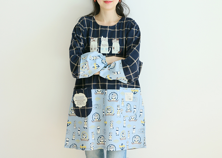 Daily Order Cartoon Kitchen Work Sleeved Apron Long Sleeve Cotton Korean Style Cute Overclothes Bib Long Sleeve Apron Daily Order Cartoon Kitchen Work Sleeved Apron Long Sleeve Cotton Korean Style Cute Overclothes Bib Long Sleeve Apron