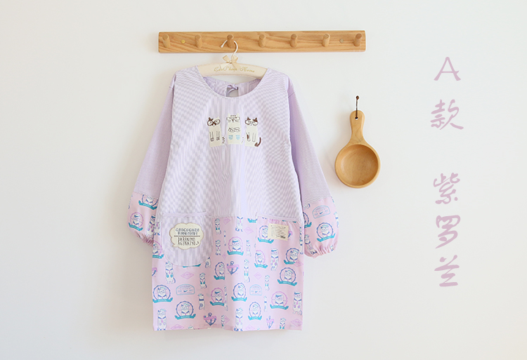 Daily Order Cartoon Kitchen Work Sleeved Apron Long Sleeve Cotton Korean Style Cute Overclothes Bib Long Sleeve Apron Daily Order Cartoon Kitchen Work Sleeved Apron Long Sleeve Cotton Korean Style Cute Overclothes Bib Long Sleeve Apron