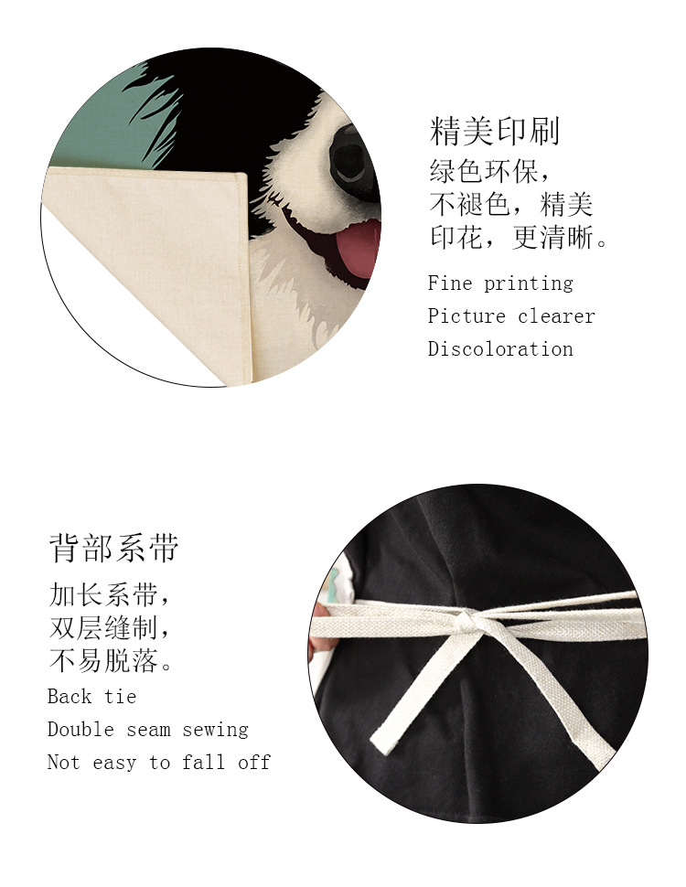 New Korean Style Linen Thin Sleeveless Apron Cute Dog Pattern Animal Cartoon Summer Adult Overclothes Kitchen New Korean Style Linen Thin Sleeveless Apron Cute Dog Pattern Animal Cartoon Summer Adult Overclothes Kitchen