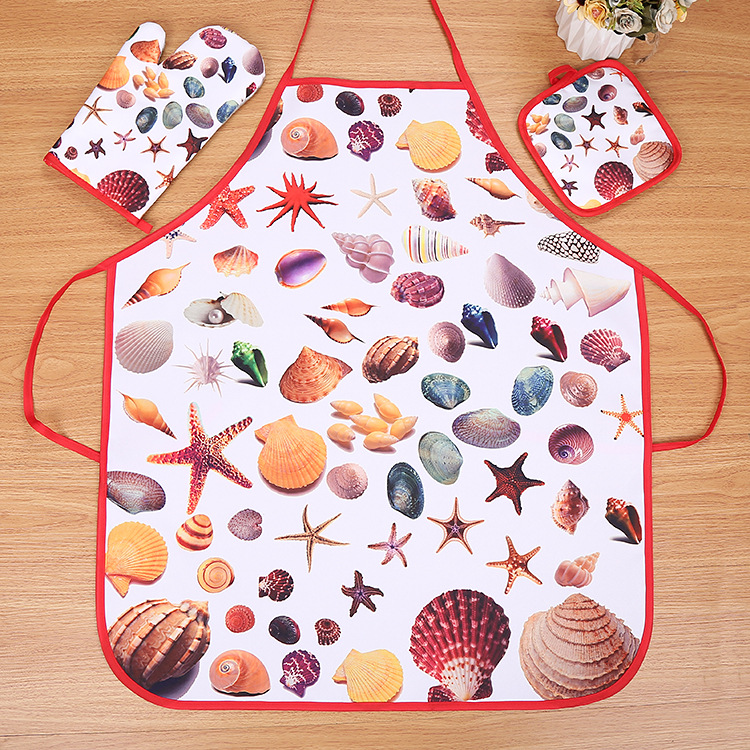 Ocean Microwave Oven Gloves Mat Apron Three Suits Heat Resistant Padded Heat Insulation Gloves Mat Apron Set Ocean Microwave Oven Gloves Mat Apron Three Suits Heat Resistant Padded Heat Insulation Gloves Mat Apron Set
