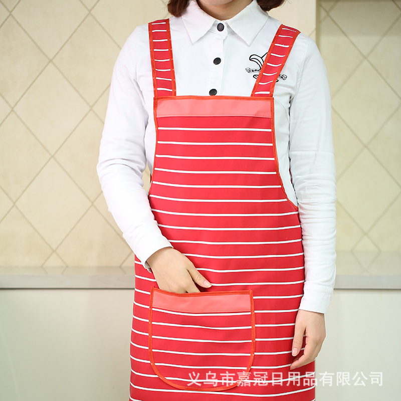 Korean version of lady&#039;s sleeveless striped simple modern princess apron lady&#039;s apron custom logo.