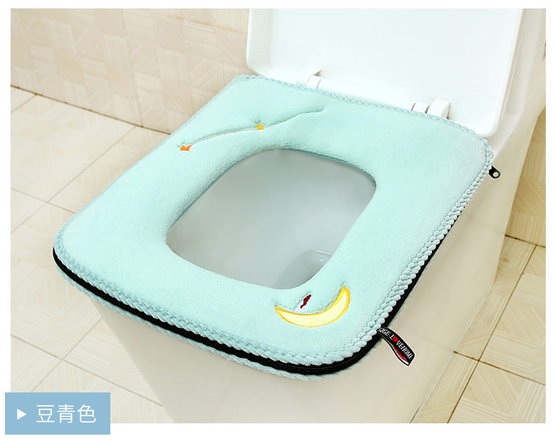 Square Toilet Mat Toilet Seat Square Toilet Cushion Zipper Waterproof Universal Velcro Fastener Rectangular Toilet Seat Cover Summer