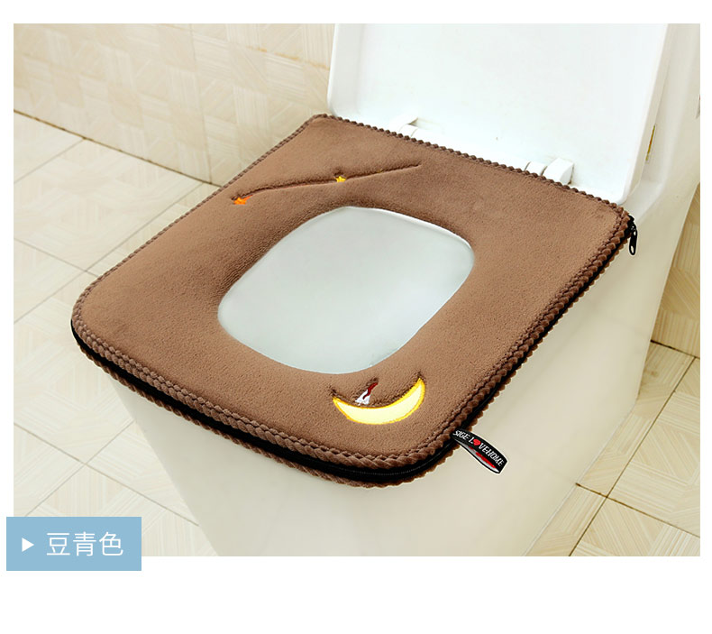 Square Toilet Mat Toilet Seat Square Toilet Cushion Zipper Waterproof Universal Velcro Fastener Rectangular Toilet Seat Cover Summer