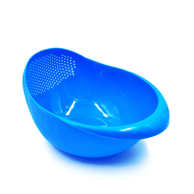 Kitchen Rice Washing Machine Solid Color Drain Rice Washing Filter Dense Hole Plastic Rice Rinsing Basin Washing Vegetable Basket Fruit and Vegetable Basket Household Supplies