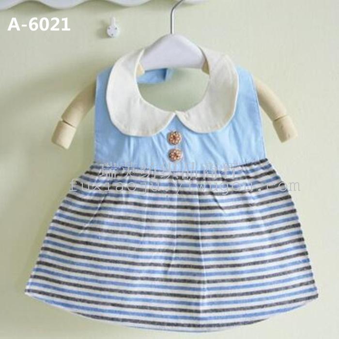 Baby cotton apron baby saliva pocket striped waterproof rice clothes mother and baby supplies Baby cotton apron baby saliva pocket striped waterproof rice clothes mother and baby supplies
