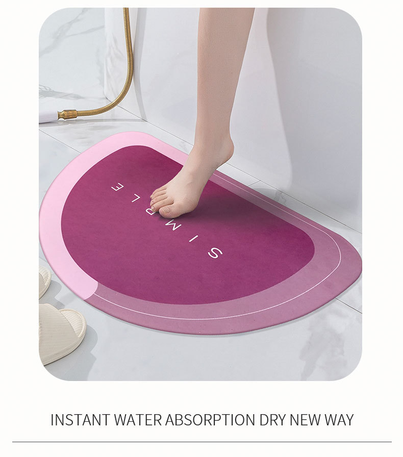 Diatom Ooze Cushion Toilet Absorbent Mat Toilet Door Non-Slip Foot Mats Quick-Drying Toilet Bathroom Mats Semicircle Diatom Ooze Cushion Toilet Absorbent Mat Toilet Door Non-Slip Foot Mats Quick-Drying Toilet Bathroom Mats Semicircle