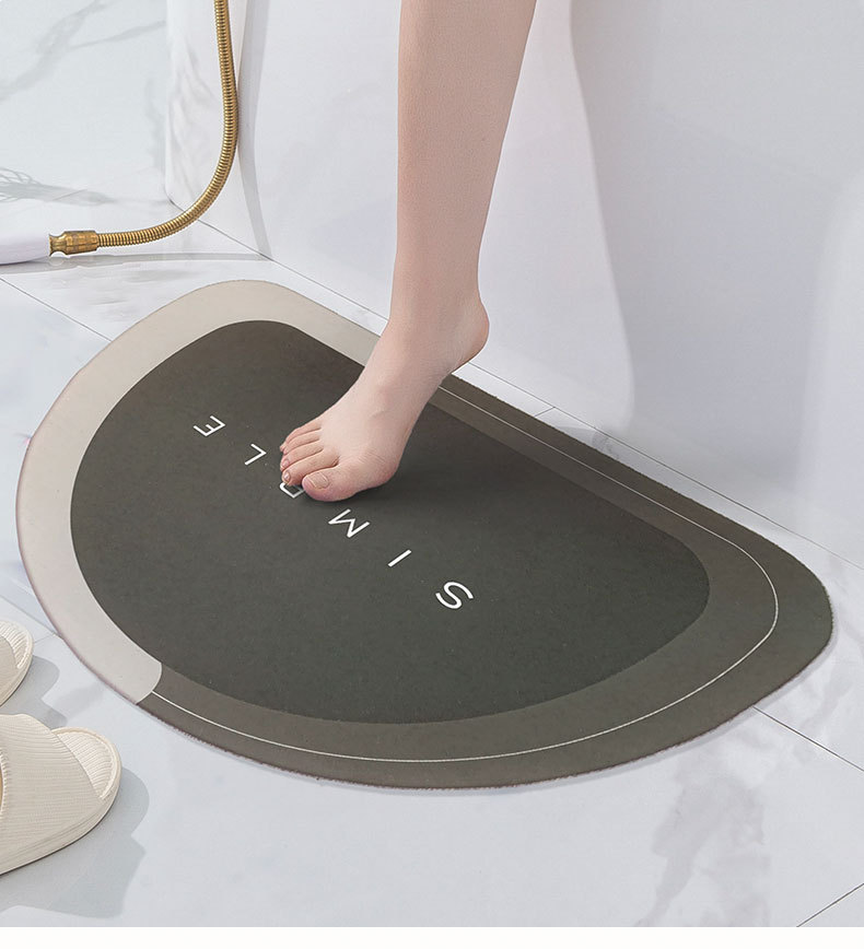 Diatom Ooze Cushion Toilet Absorbent Mat Toilet Door Non-Slip Foot Mats Quick-Drying Toilet Bathroom Mats Semicircle Diatom Ooze Cushion Toilet Absorbent Mat Toilet Door Non-Slip Foot Mats Quick-Drying Toilet Bathroom Mats Semicircle