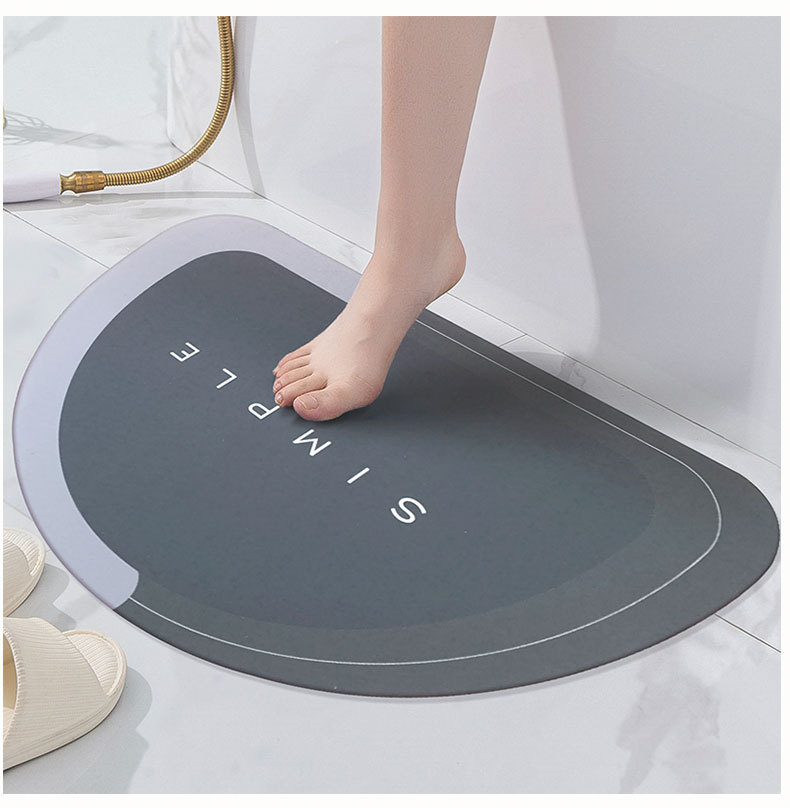 Diatom Ooze Cushion Toilet Absorbent Mat Toilet Door Non-Slip Foot Mats Quick-Drying Toilet Bathroom Mats Semicircle Diatom Ooze Cushion Toilet Absorbent Mat Toilet Door Non-Slip Foot Mats Quick-Drying Toilet Bathroom Mats Semicircle