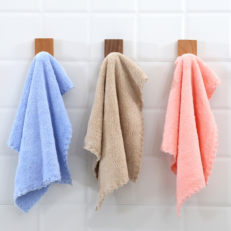 Manufacturers Supply Kitchen Absorbent Coral Fleece Rag Lace Square Towel Absorbent Towel Cleaning Car Washing Cloth