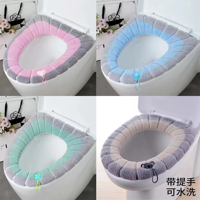In Stock Wholesale O-Type Knitted Toilet Mat Toilet Seat Cover Household Washed Thickened Nordic Closestool Cushion Toilet Seat