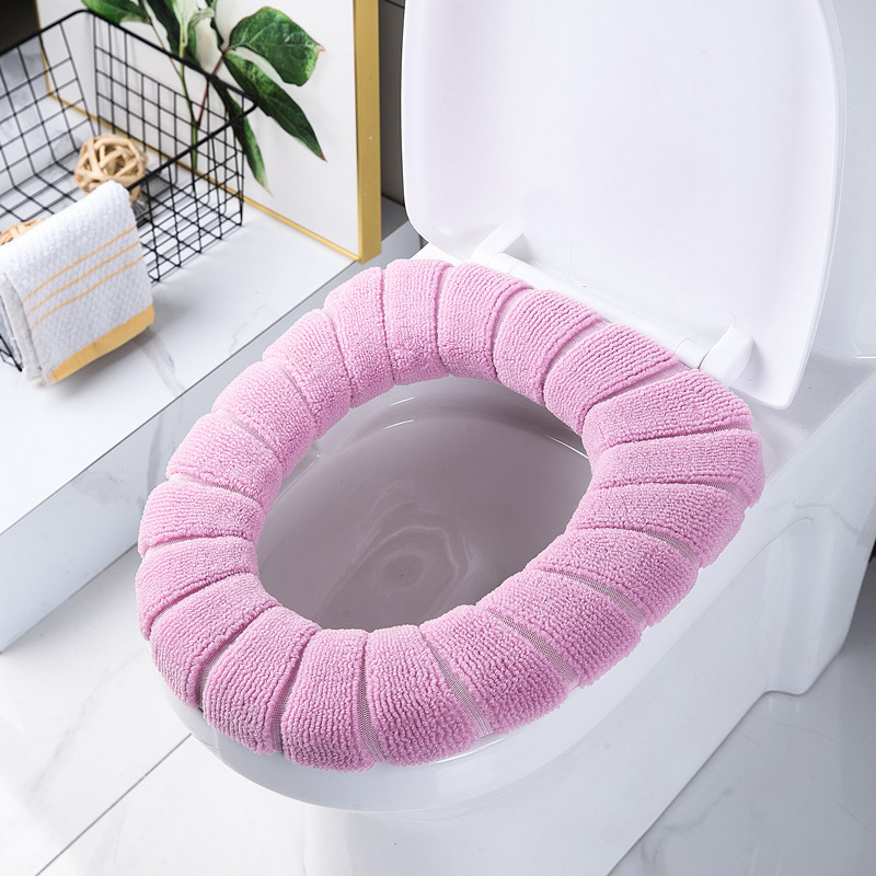 In Stock Wholesale O-Type Knitted Toilet Mat Toilet Seat Cover Household Washed Thickened Nordic Closestool Cushion Toilet Seat