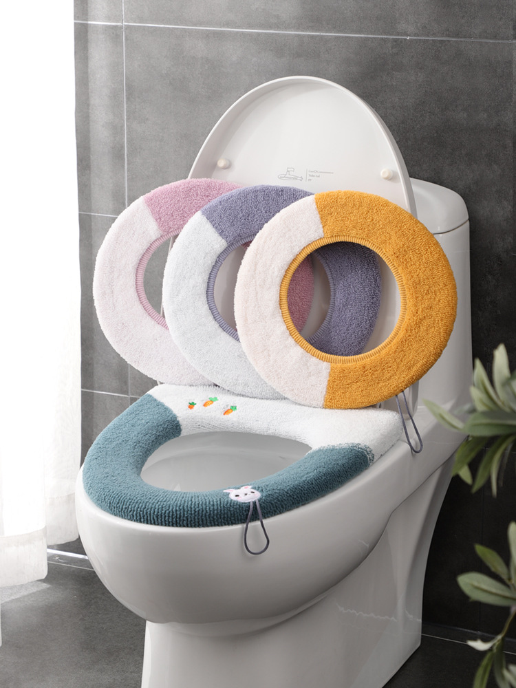 Toilet Cushion Accessories Fleece-Lined Toilet Seat Cover Household Thickened Toilet Seat Autumn And Winter Toilet Seat Cover Toilet Closestool Cushion