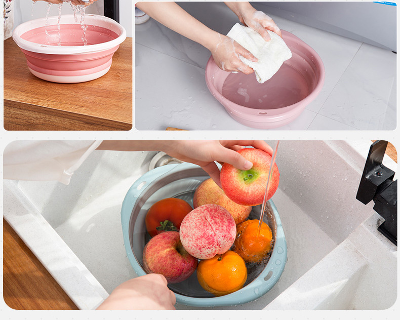 Silicone Folding Basin Travel & Outdoor Portable Plastic Washbasin Collapsible Baby Basin Laundry and Vegetable Washing Silicone Folding Basin Travel & Outdoor Portable Plastic Washbasin Collapsible Baby Basin Laundry and Vegetable Washing