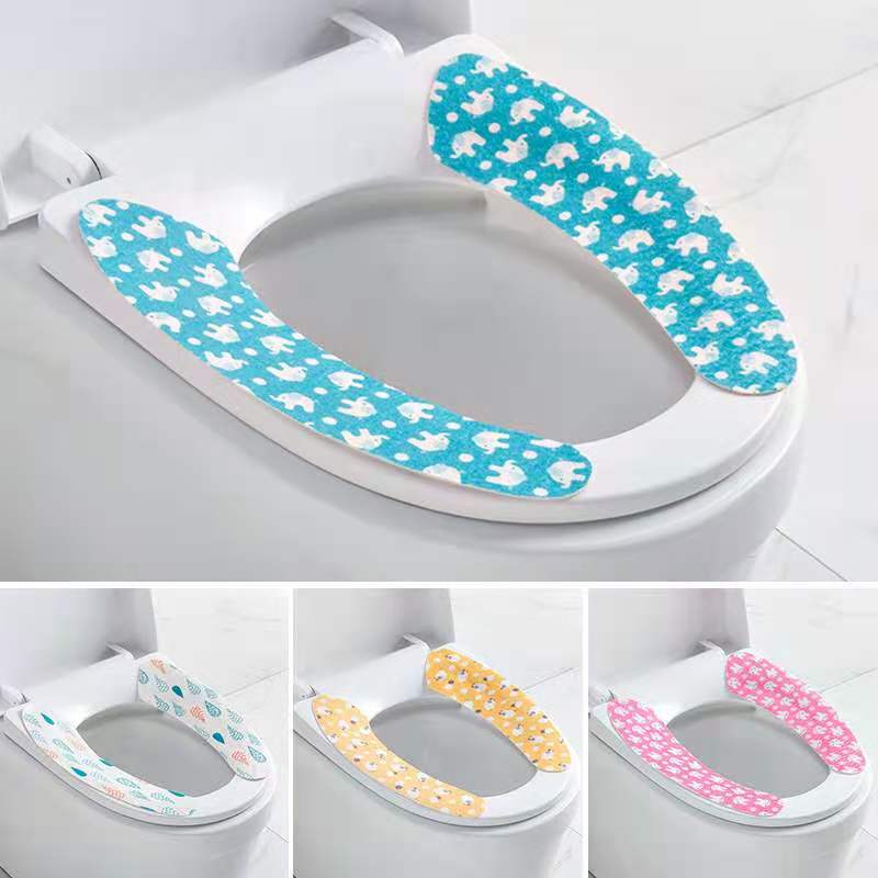 Printed Cartoon Cutting Adhesive Static Happy Day Washable Bathroom Toilet Seat Closestool Cushion