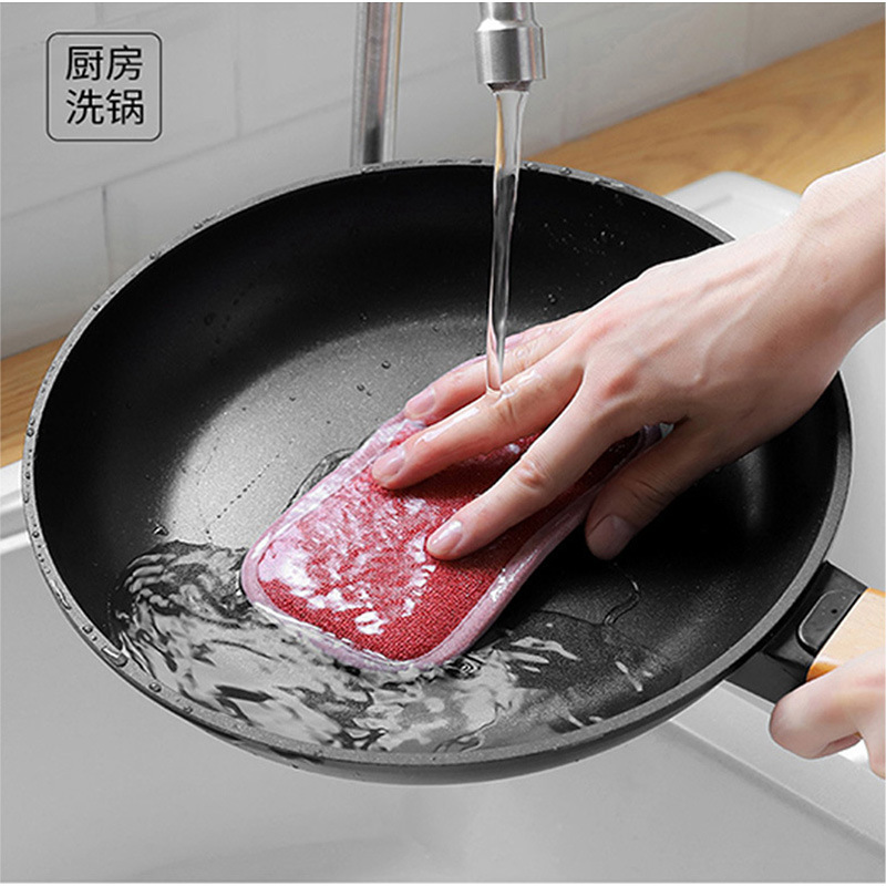 Double-Sided Sponge Wipe Dishwashing Cloth Spong Mop Scouring Pad Kitchen Washing Pot Block Decontamination Cloth