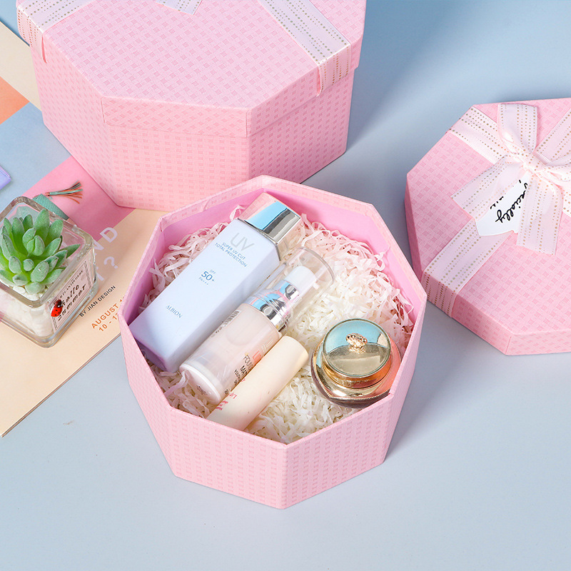 New Fashion Simple Exquisite Gift Box Polygon Tiandigai Sets of Boxes Paper Box Gift Storage Box Boutique Gift