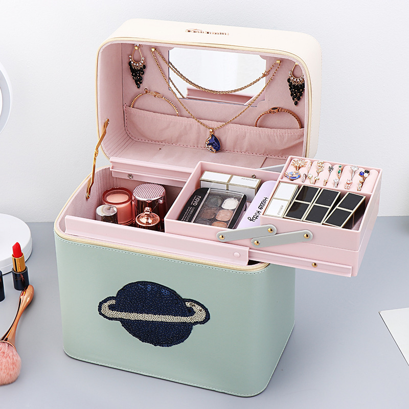 Cosmetic Bag 2020 New Super Popular Large Size Capacity Portable Storage Box Portable Handheld Fashionable Stylish Oversized Box