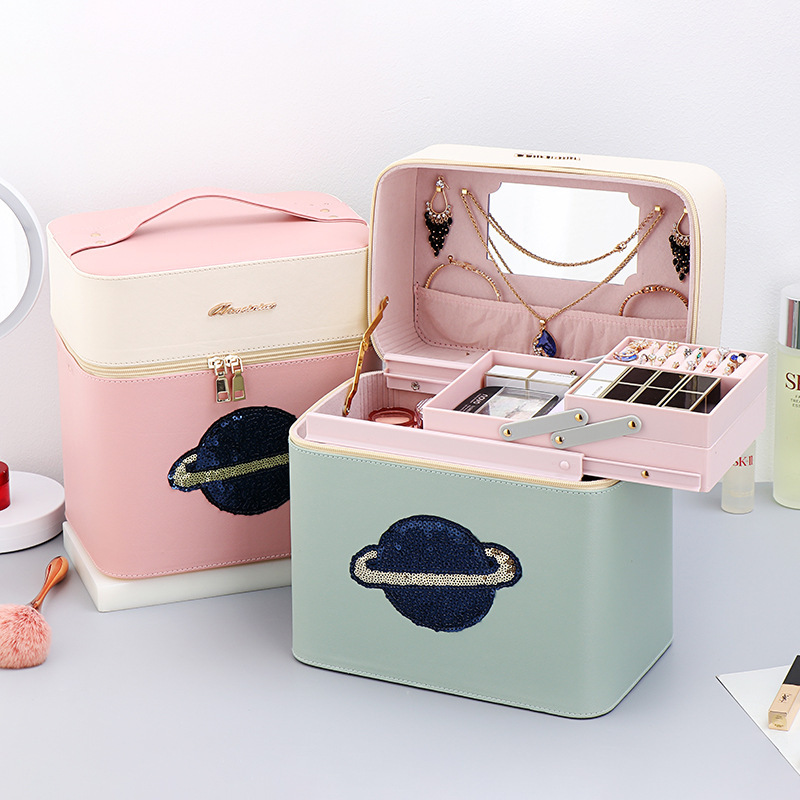 Cosmetic Bag 2020 New Super Popular Large Size Capacity Portable Storage Box Portable Handheld Fashionable Stylish Oversized Box