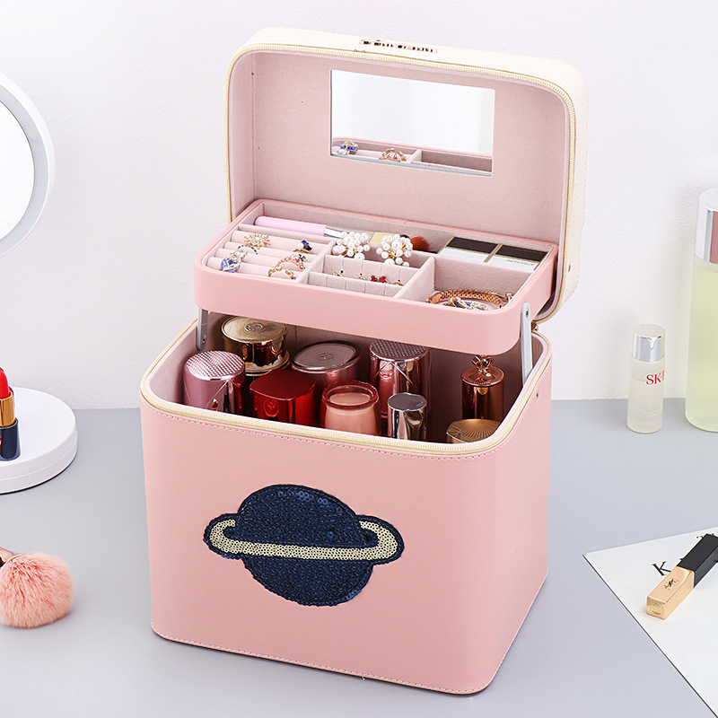 Cosmetic Bag 2020 New Super Popular Large Size Capacity Portable Storage Box Portable Handheld Fashionable Stylish Oversized Box