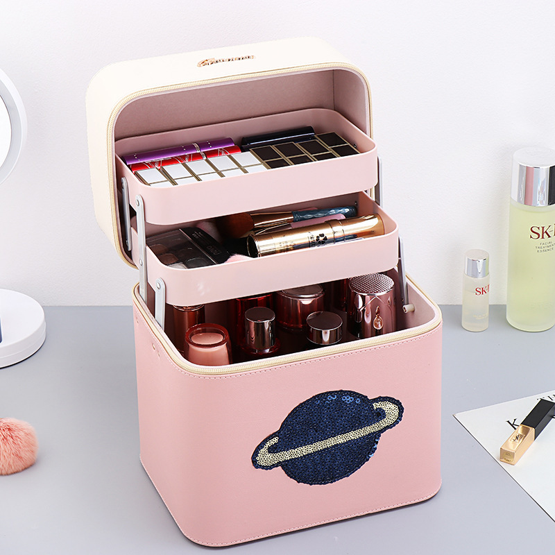 Cosmetic Bag 2020 New Super Popular Large Size Capacity Portable Storage Box Portable Handheld Fashionable Stylish Oversized Box