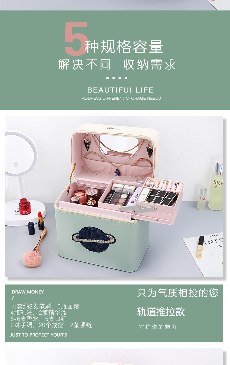 Cosmetic Bag 2020 New Super Popular Large Size Capacity Portable Storage Box Portable Handheld Fashionable Stylish Oversized Box Cosmetic Bag 2020 New Super Popular Large Size Capacity Portable Storage Box Portable Handheld Fashionable Stylish Oversized Box