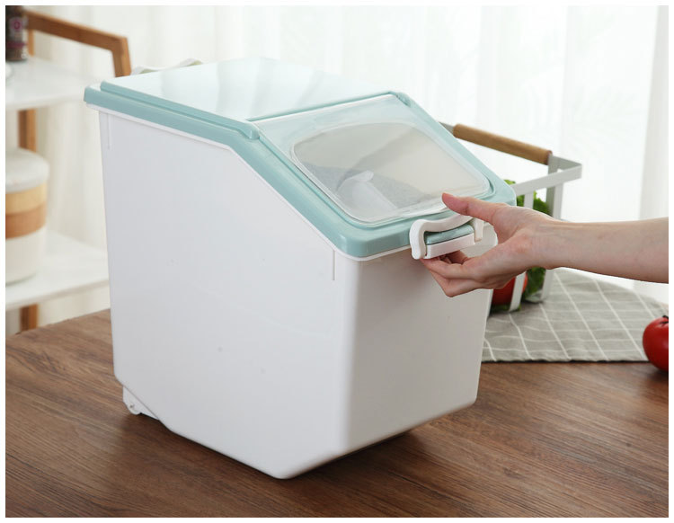 Free rice bucket Household insectproof moistureproof large flour storage box Dog food storage box 30 kg sealed rice jar Free rice bucket Household insectproof moistureproof large flour storage box Dog food storage box 30 kg sealed rice jar