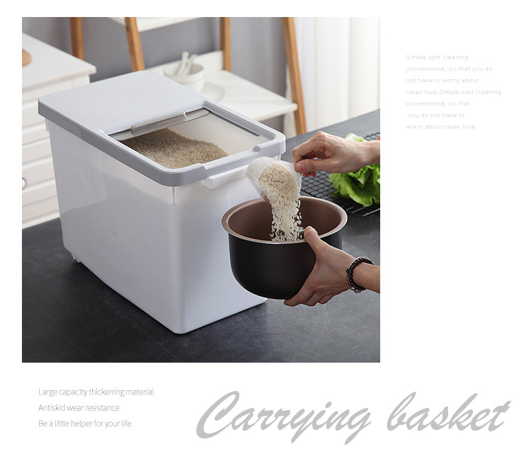 Core kitchen rice drum storage box 10KG rice cylinder flour drum 20kg insectproof moistureproof rice noodle storage box Core kitchen rice drum storage box 10KG rice cylinder flour drum 20kg insectproof moistureproof rice noodle storage box