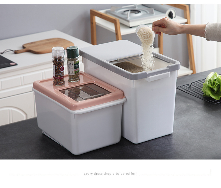 Core kitchen rice drum storage box 10KG rice cylinder flour drum 20kg insectproof moistureproof rice noodle storage box Core kitchen rice drum storage box 10KG rice cylinder flour drum 20kg insectproof moistureproof rice noodle storage box