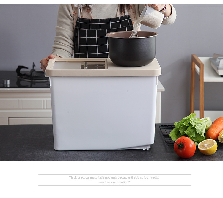 Core kitchen rice drum storage box 10KG rice cylinder flour drum 20kg insectproof moistureproof rice noodle storage box Core kitchen rice drum storage box 10KG rice cylinder flour drum 20kg insectproof moistureproof rice noodle storage box