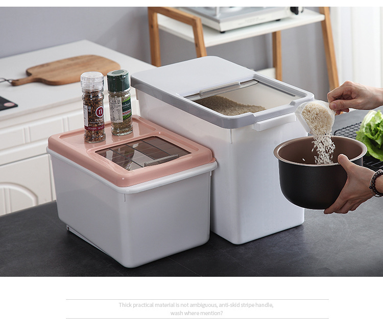Core kitchen rice drum storage box 10KG rice cylinder flour drum 20kg insectproof moistureproof rice noodle storage box Core kitchen rice drum storage box 10KG rice cylinder flour drum 20kg insectproof moistureproof rice noodle storage box