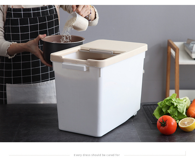 Core kitchen rice drum storage box 10KG rice cylinder flour drum 20kg insectproof moistureproof rice noodle storage box Core kitchen rice drum storage box 10KG rice cylinder flour drum 20kg insectproof moistureproof rice noodle storage box