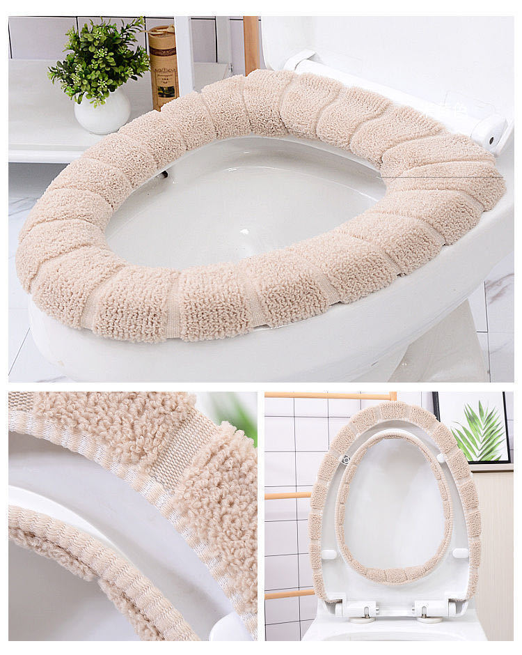 Knitted Toilet Mat Thickened Household Cushions Removable and Washable Toilet Seat Cover Toilet Cushion Toilet Lid Universal Winter Warm Knitted Toilet Mat Thickened Household Cushions Removable and Washable Toilet Seat Cover Toilet Cushion Toilet Lid Universal Winter Warm