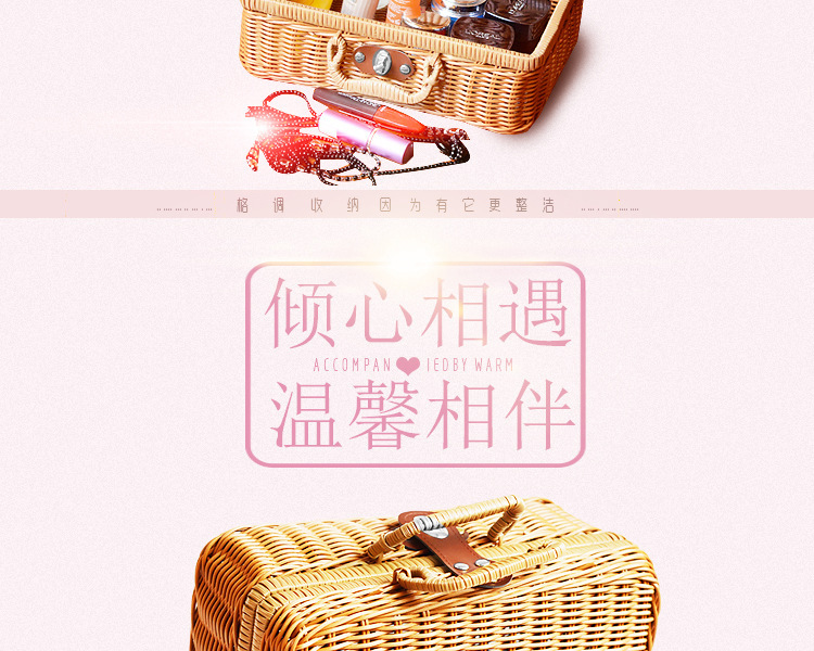 Wholesale Imitating Rattan Boxes Vintage Portable Storage Box Wedding Shooting Decorative Photo Gift Rattan Storage Box
