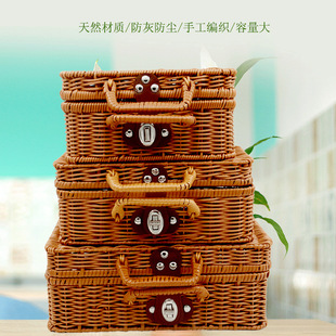 Wholesale Imitating Rattan Boxes Vintage Portable Storage Box Wedding Shooting Decorative Photo Gift Rattan Storage Box