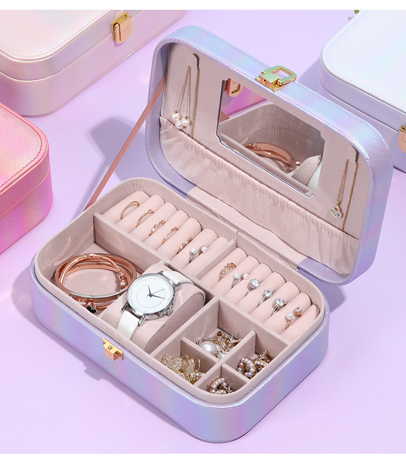 Jewelry Box Female Online Influencer European Princess Portable Large Capacity Earrings Earrings Necklace Jewelry Storage Box Jewelry Box Female Online Influencer European Princess Portable Large Capacity Earrings Earrings Necklace Jewelry Storage Box