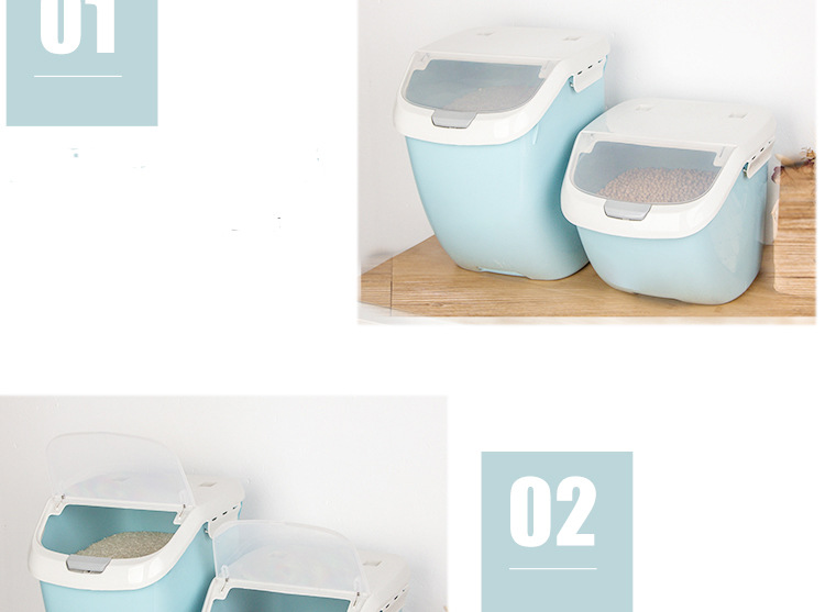 rice storage box Kitchen household household 15KG moistureproof grain surface LOGO rice barrel 20kg pet food storage box rice storage box Kitchen household household 15KG moistureproof grain surface LOGO rice barrel 20kg pet food storage box