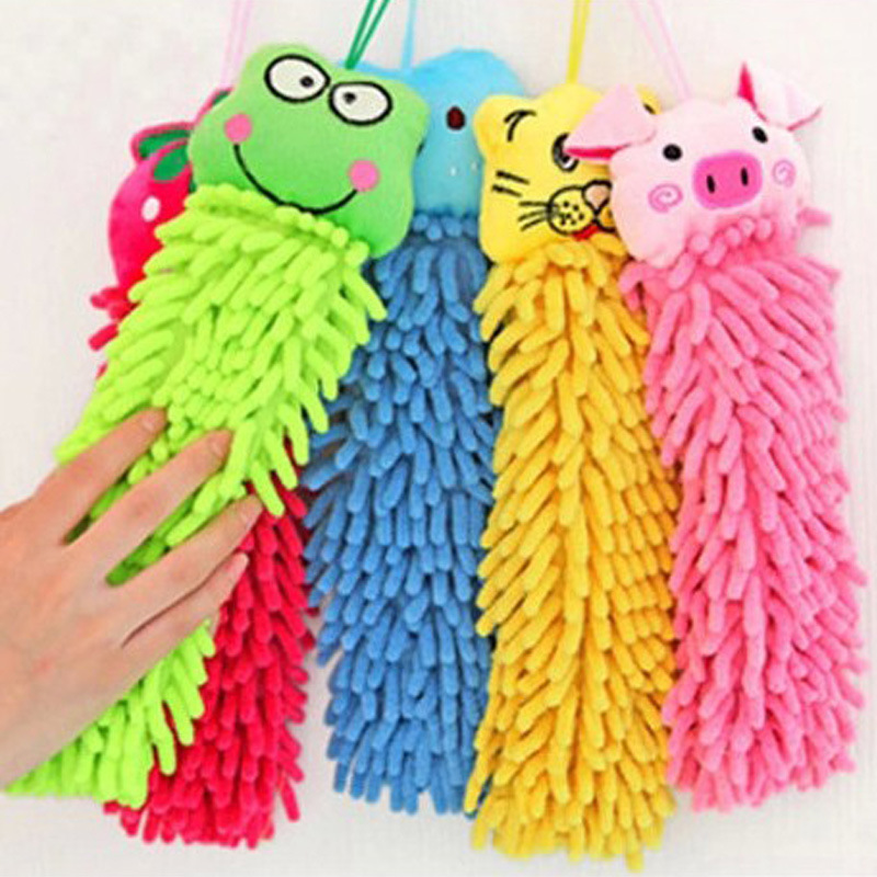 Caterpillar Hanging Cleaning Cloth Soft Fur Hand Washing Towel Hanging Cute Bathroom Kitchen Towel Hanging Wholesale