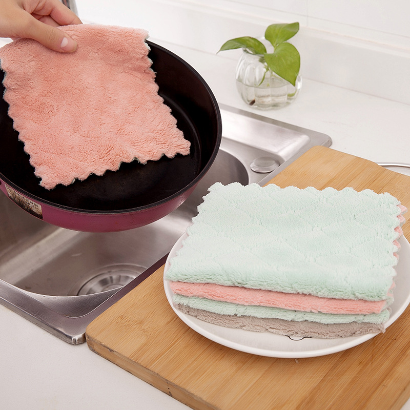 Kitchen bibulous do not shed hair domestic do not touch oil wipe table towel household dishcloth