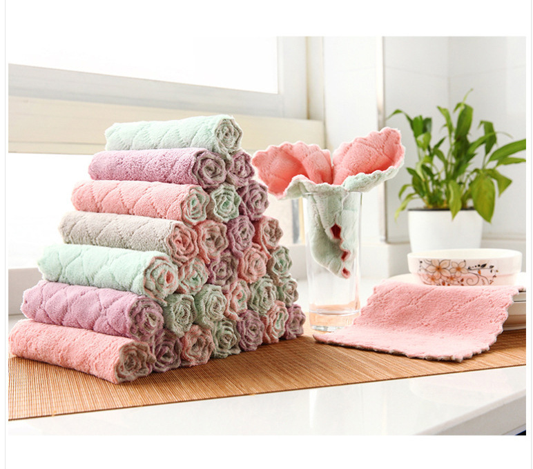 Kitchen bibulous do not shed hair domestic do not touch oil wipe table towel household dishcloth Kitchen bibulous do not shed hair domestic do not touch oil wipe table towel household dishcloth