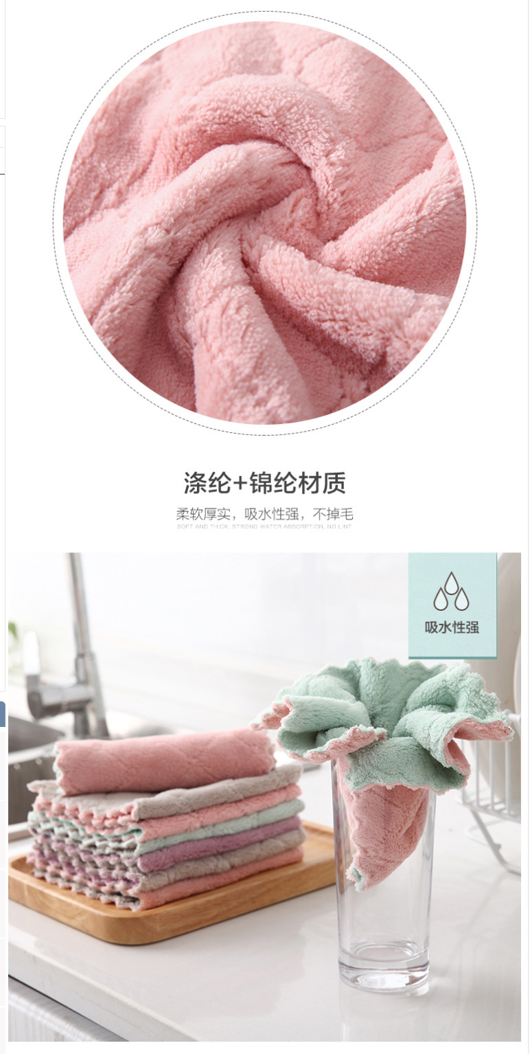 Kitchen bibulous do not shed hair domestic do not touch oil wipe table towel household dishcloth Kitchen bibulous do not shed hair domestic do not touch oil wipe table towel household dishcloth