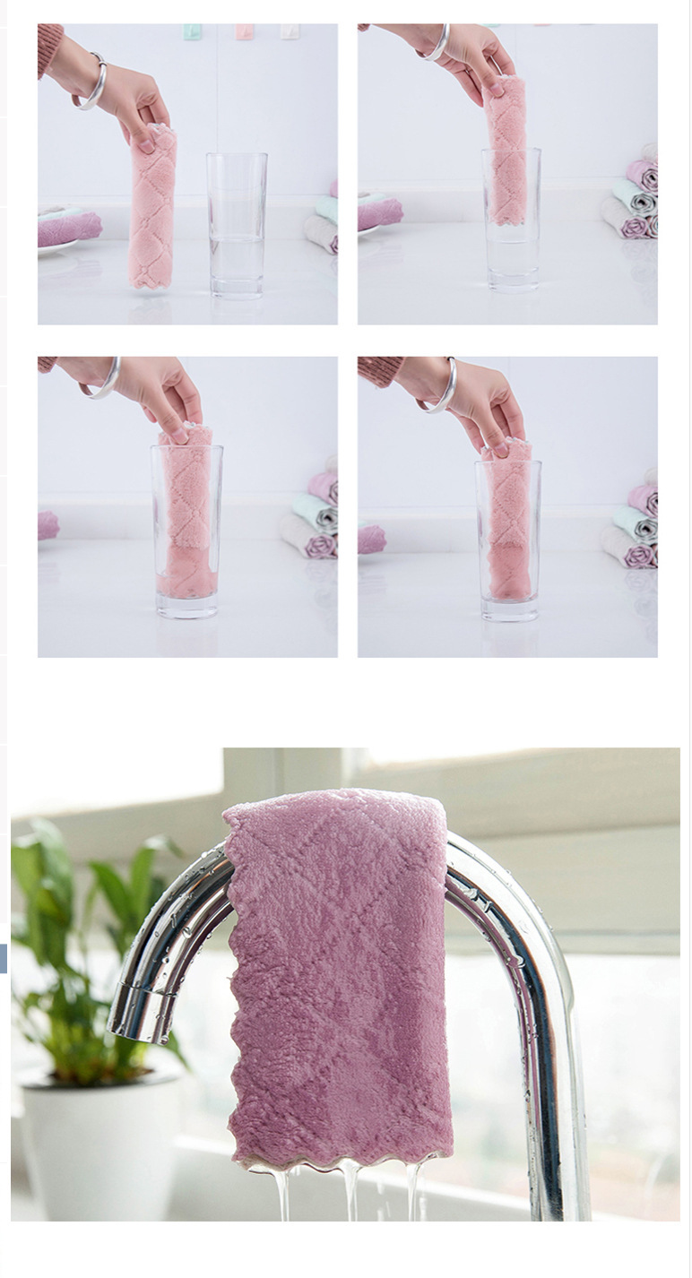 Kitchen bibulous do not shed hair domestic do not touch oil wipe table towel household dishcloth Kitchen bibulous do not shed hair domestic do not touch oil wipe table towel household dishcloth