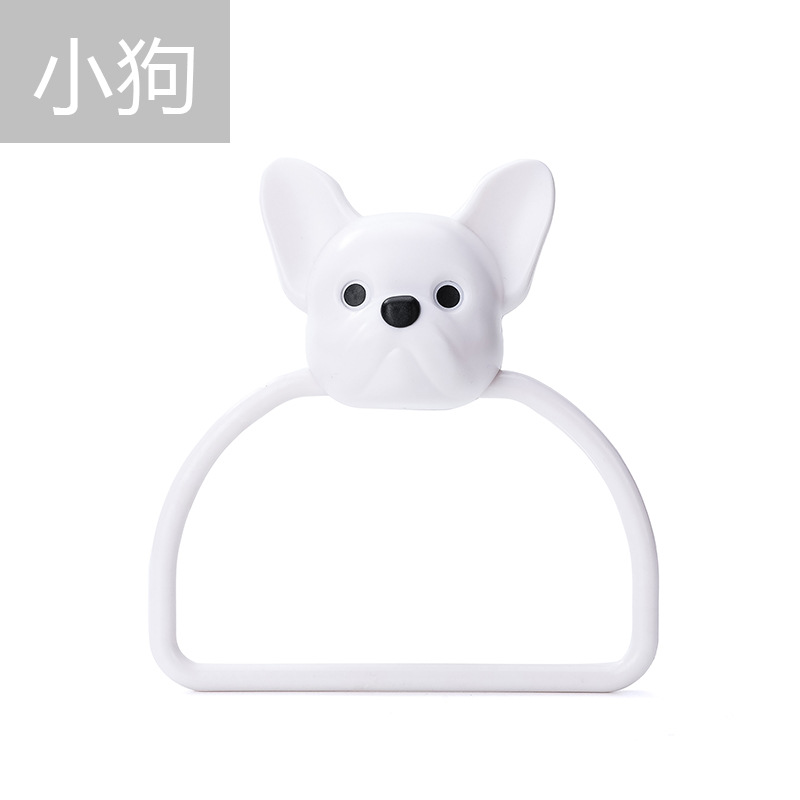 Punch-Free Kitchen Cute Cartoon Towel Rod Bathroom Towel Bar Traceless Glue Towel Rack