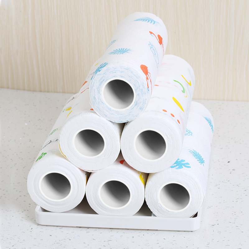 Printing Disposable Lazy Rag Wet and Dry Cleaning Cloth Kitchen Dish Towel Non-Woven Disposable Lazy Rag
