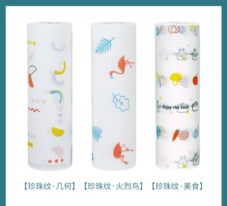 Printing Disposable Lazy Rag Wet and Dry Cleaning Cloth Kitchen Dish Towel Non-Woven Disposable Lazy Rag