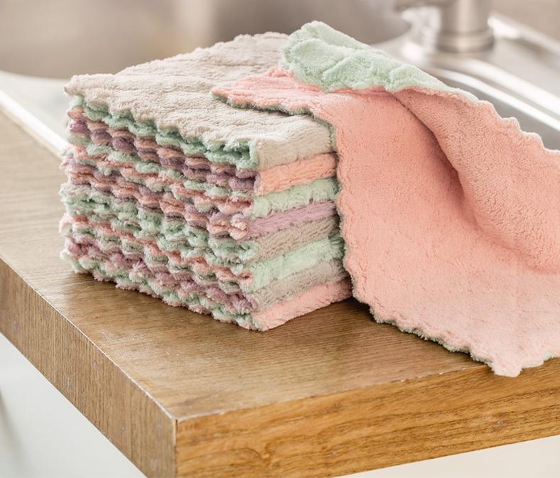 Double Color Absorbent Cloth Dish Towel Cleaning Bowl Scouring Pad Kitchen Oilproof Dishcloth Double Layer Thickened Cleaning Towel Double Color Absorbent Cloth Dish Towel Cleaning Bowl Scouring Pad Kitchen Oilproof Dishcloth Double Layer Thickened Cleaning Towel