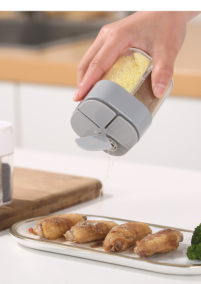 Four-in-One Flip Seasoning Jar Portable Outdoor BBQ Seasoning Bottle Four-Compartment Non-Odor Transparent Condiment Dispenser Four-in-One Flip Seasoning Jar Portable Outdoor BBQ Seasoning Bottle Four-Compartment Non-Odor Transparent Condiment Dispenser