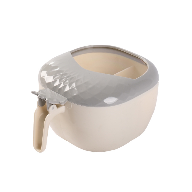 Z50-four Grid Condiment Dispenser Kitchen Supplies with Small Spoon Seasoning Containers Creative Seasoning Seasoning Bottle