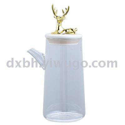 Nordic ceramic glass seasoning pot shelf kitchen combination salt sugar soy sauce vinegar light luxury seasoning bottle