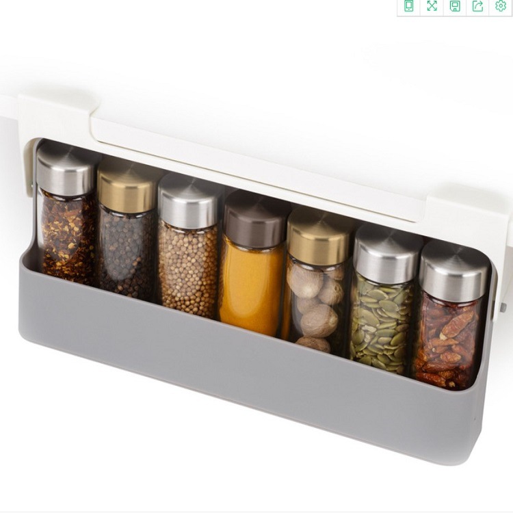 Seasoning Bottle Storage Rack Kitchen Seasoning Bottle Seasoning Box Hanging Spice Jar Storage Rack Household Punch-Free